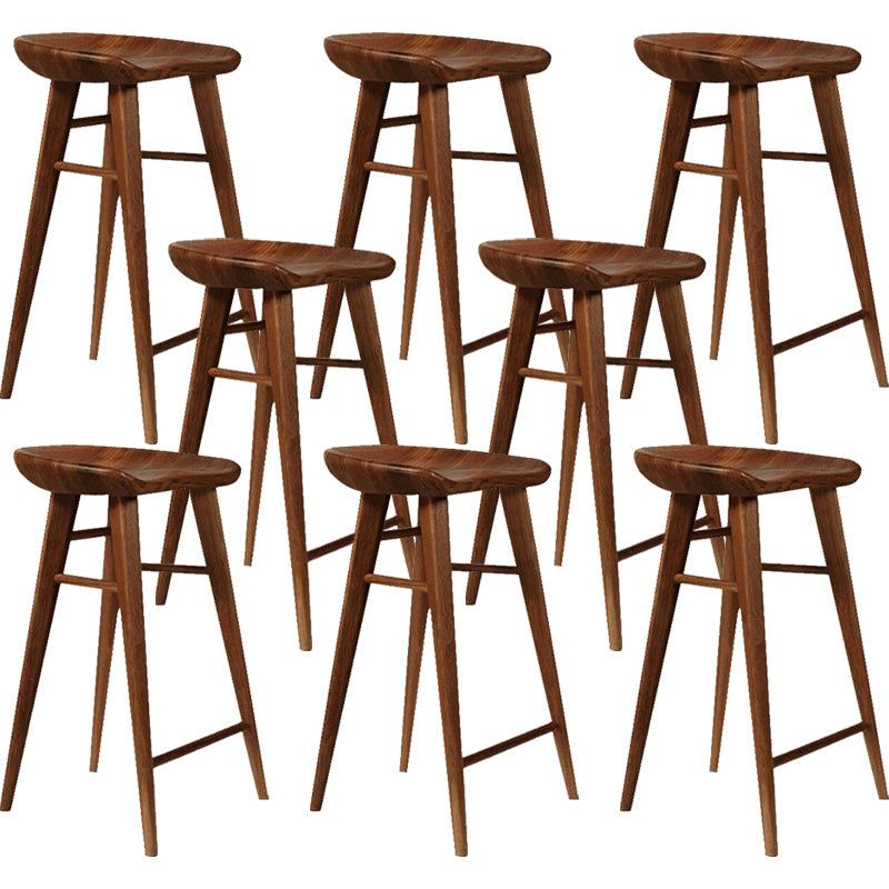 Tabouret de comptoir moderne d'intérieur, repose-pieds en bois massif, siège de selle