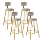 Nordic Backrest Armless Counter Stool Iron Kitchen Bar Stool with Gold Base