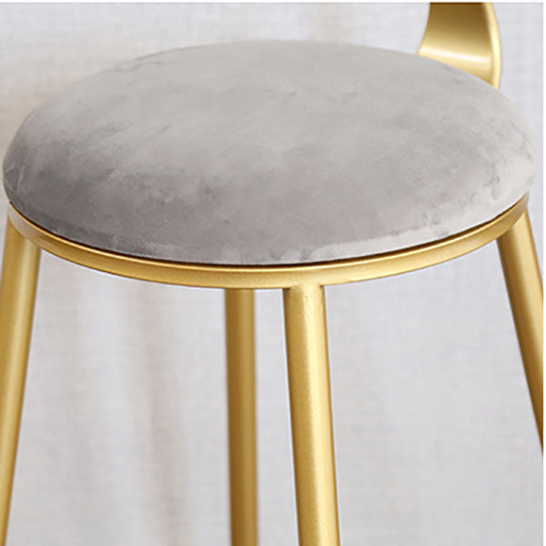 Nordic Backrest Armless Counter Stool Iron Kitchen Bar Stool with Gold Base