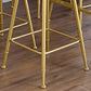 Nordic Backrest Armless Counter Stool Iron Kitchen Bar Stool with Gold Base