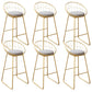 Nordic Backrest Armless Counter Stool Iron Kitchen Bar Stool with Gold Base