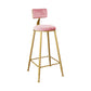 Nordic Backrest Armless Counter Stool Iron Kitchen Bar Stool with Gold Base