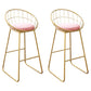 Nordic Backrest Armless Counter Stool Iron Kitchen Bar Stool with Gold Base