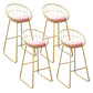 Nordic Backrest Armless Counter Stool Iron Kitchen Bar Stool with Gold Base