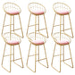 Nordic Backrest Armless Counter Stool Iron Kitchen Bar Stool with Gold Base
