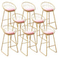 Nordic Backrest Armless Counter Stool Iron Kitchen Bar Stool with Gold Base