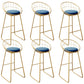 Nordic Backrest Armless Counter Stool Iron Kitchen Bar Stool with Gold Base
