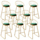 Nordic Backrest Armless Counter Stool Iron Kitchen Bar Stool with Gold Base