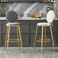 Nordic Armless Backrest Counter Stool Steel Kitchen Bar Stool with Cushion and Pedal Clearhalo 'Bar Furniture' 'Bar Stools' 'bar_stools' 'furn' 'furn_bar_stools' 'Furniture' 'Kitchen & Dining Furniture' 6122842