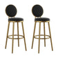 Nordic Armless Backrest Counter Stool Steel Kitchen Bar Stool with Cushion and Pedal Black 2 Piece Set Clearhalo 'Bar Furniture' 'Bar Stools' 'bar_stools' 'furn' 'furn_bar_stools' 'Furniture' 'Kitchen & Dining Furniture' 6122844