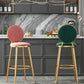 Nordic Armless Backrest Counter Stool Steel Kitchen Bar Stool with Cushion and Pedal Clearhalo 'Bar Furniture' 'Bar Stools' 'bar_stools' 'furn' 'furn_bar_stools' 'Furniture' 'Kitchen & Dining Furniture' 6122845
