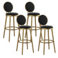 Nordic Armless Backrest Counter Stool Steel Kitchen Bar Stool with Cushion and Pedal Black 4 Piece Set Clearhalo 'Bar Furniture' 'Bar Stools' 'bar_stools' 'furn' 'furn_bar_stools' 'Furniture' 'Kitchen & Dining Furniture' 6122846