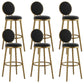 Nordic Armless Backrest Counter Stool Steel Kitchen Bar Stool with Cushion and Pedal Black 6 Piece Set Clearhalo 'Bar Furniture' 'Bar Stools' 'bar_stools' 'furn' 'furn_bar_stools' 'Furniture' 'Kitchen & Dining Furniture' 6122848