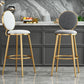 Nordic Armless Backrest Counter Stool Steel Kitchen Bar Stool with Cushion and Pedal Clearhalo 'Bar Furniture' 'Bar Stools' 'bar_stools' 'furn' 'furn_bar_stools' 'Furniture' 'Kitchen & Dining Furniture' 6122849