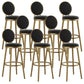 Nordic Armless Backrest Counter Stool Steel Kitchen Bar Stool with Cushion and Pedal Black 8 Piece Set Clearhalo 'Bar Furniture' 'Bar Stools' 'bar_stools' 'furn' 'furn_bar_stools' 'Furniture' 'Kitchen & Dining Furniture' 6122851
