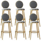 Nordic Armless Backrest Counter Stool Steel Kitchen Bar Stool with Cushion and Pedal Grey 6 Piece Set Clearhalo 'Bar Furniture' 'Bar Stools' 'bar_stools' 'furn' 'furn_bar_stools' 'Furniture' 'Kitchen & Dining Furniture' 6122858
