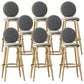 Nordic Armless Backrest Counter Stool Steel Kitchen Bar Stool with Cushion and Pedal Grey 8 Piece Set Clearhalo 'Bar Furniture' 'Bar Stools' 'bar_stools' 'furn' 'furn_bar_stools' 'Furniture' 'Kitchen & Dining Furniture' 6122860