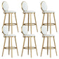 Nordic Armless Backrest Counter Stool Steel Kitchen Bar Stool with Cushion and Pedal White 6 Piece Set Clearhalo 'Bar Furniture' 'Bar Stools' 'bar_stools' 'furn' 'furn_bar_stools' 'Furniture' 'Kitchen & Dining Furniture' 6122864