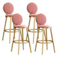 Nordic Armless Backrest Counter Stool Steel Kitchen Bar Stool with Cushion and Pedal Pink 4 Piece Set Clearhalo 'Bar Furniture' 'Bar Stools' 'bar_stools' 'furn' 'furn_bar_stools' 'Furniture' 'Kitchen & Dining Furniture' 6122868