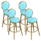 Nordic Armless Backrest Counter Stool Steel Kitchen Bar Stool with Cushion and Pedal Sky Blue 4 Piece Set Clearhalo 'Bar Furniture' 'Bar Stools' 'bar_stools' 'furn' 'furn_bar_stools' 'Furniture' 'Kitchen & Dining Furniture' 6122873