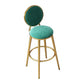 Nordic Armless Backrest Counter Stool Steel Kitchen Bar Stool with Cushion and Pedal Blackish Green 1 Piece Clearhalo 'Bar Furniture' 'Bar Stools' 'bar_stools' 'furn' 'furn_bar_stools' 'Furniture' 'Kitchen & Dining Furniture' 6122881