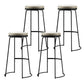 Glam Armless Backless Counter Stool Iron Bar Stool with Leather Cushion and Footrest