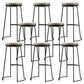 Glam Armless Backless Counter Stool Iron Bar Stool with Leather Cushion and Footrest