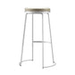 Glam Armless Backless Counter Stool Iron Bar Stool with Leather Cushion and Footrest