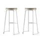 Glam Armless Backless Counter Stool Iron Bar Stool with Leather Cushion and Footrest
