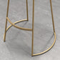 Glam Armless Backless Counter Stool Iron Bar Stool with Leather Cushion and Footrest