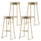 Glam Armless Backless Counter Stool Iron Bar Stool with Leather Cushion and Footrest