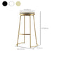 Glam Armless Backless Counter Stool Iron Bar Stool with Leather Cushion and Footrest