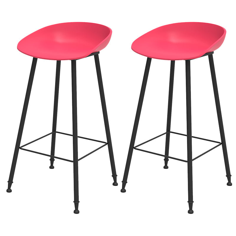 Indoor Bucket Counter Bar Stool Modern Plastic Footrest Low Back Bar Stool