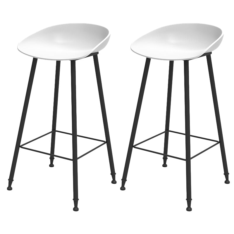 Indoor Bucket Counter Bar Stool Modern Plastic Footrest Low Back Bar Stool