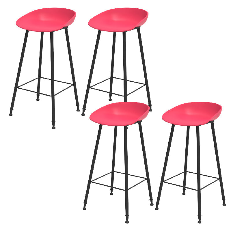 Indoor Bucket Counter Bar Stool Modern Plastic Footrest Low Back Bar Stool