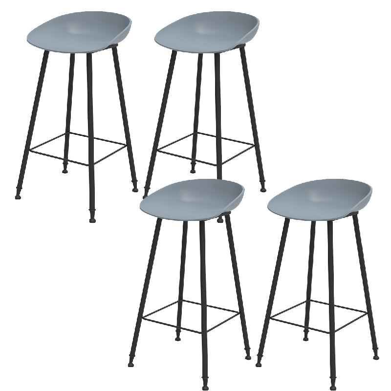 Indoor Bucket Counter Bar Stool Modern Plastic Footrest Low Back Bar Stool