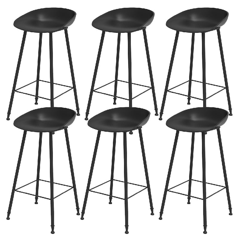 Indoor Bucket Counter Bar Stool Modern Plastic Footrest Low Back Bar Stool