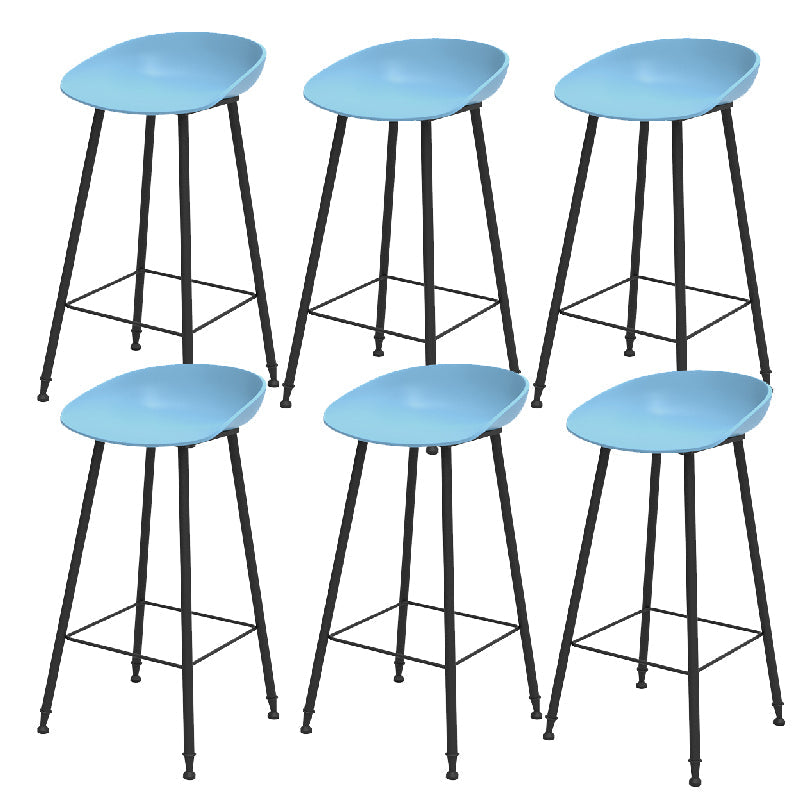 Indoor Bucket Counter Bar Stool Modern Plastic Footrest Low Back Bar Stool