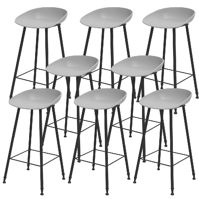 Indoor Bucket Counter Bar Stool Modern Plastic Footrest Low Back Bar Stool