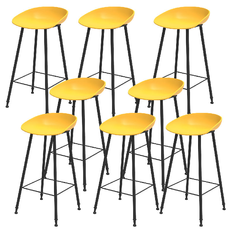 Indoor Bucket Counter Bar Stool Modern Plastic Footrest Low Back Bar Stool