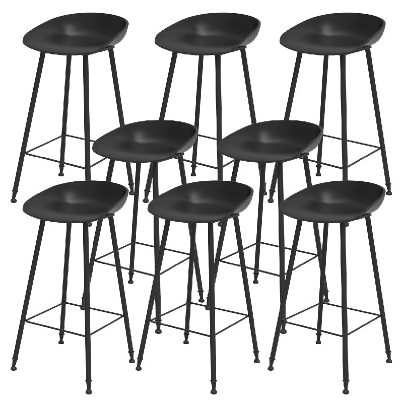 Indoor Bucket Counter Bar Stool Modern Plastic Footrest Low Back Bar Stool