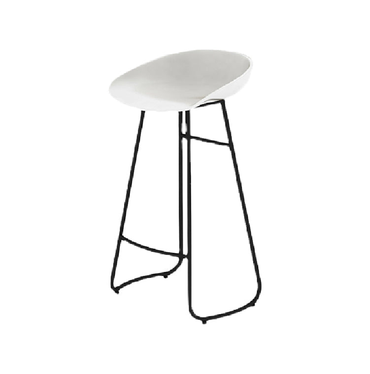 Modern Footrest Counter-height Stool Indoor Plastic and Metal Bucket Counter Chair