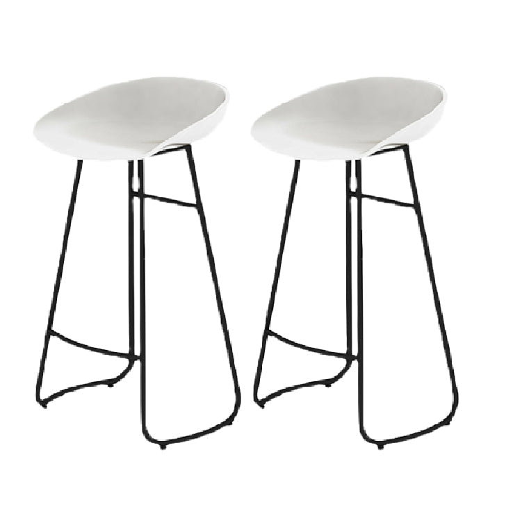 Modern Footrest Counter-height Stool Indoor Plastic and Metal Bucket Counter Chair