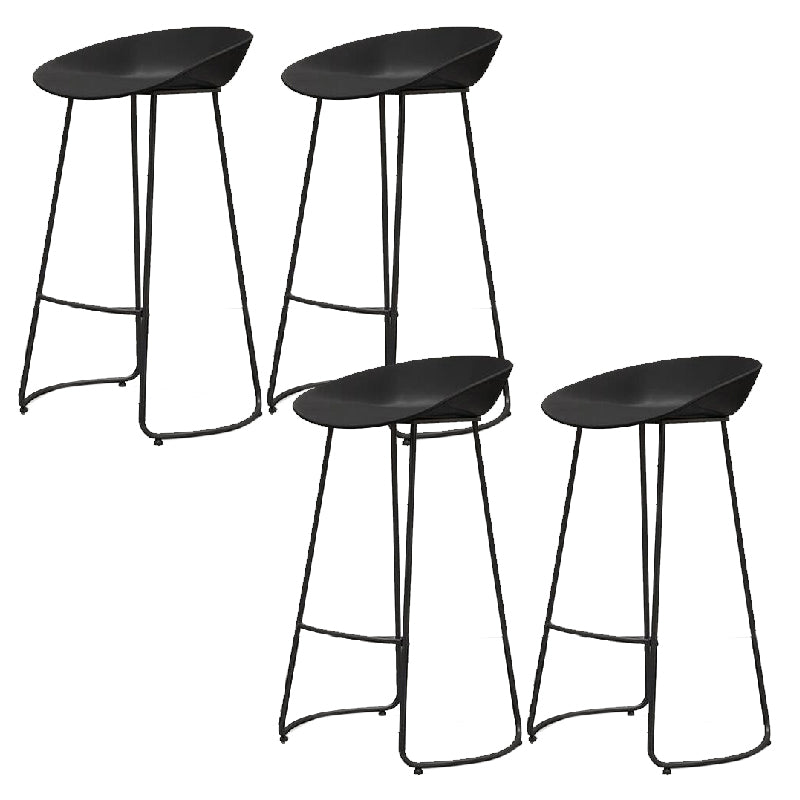 Modern Footrest Counter-height Stool Indoor Plastic and Metal Bucket Counter Chair