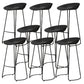 Modern Footrest Counter-height Stool Indoor Plastic and Metal Bucket Counter Chair