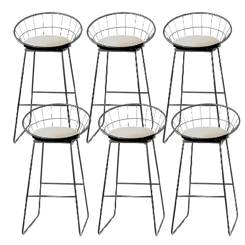 Glam Bucket Counter Bar Stool Footrest Low Back Indoor Metal Counter Stools
