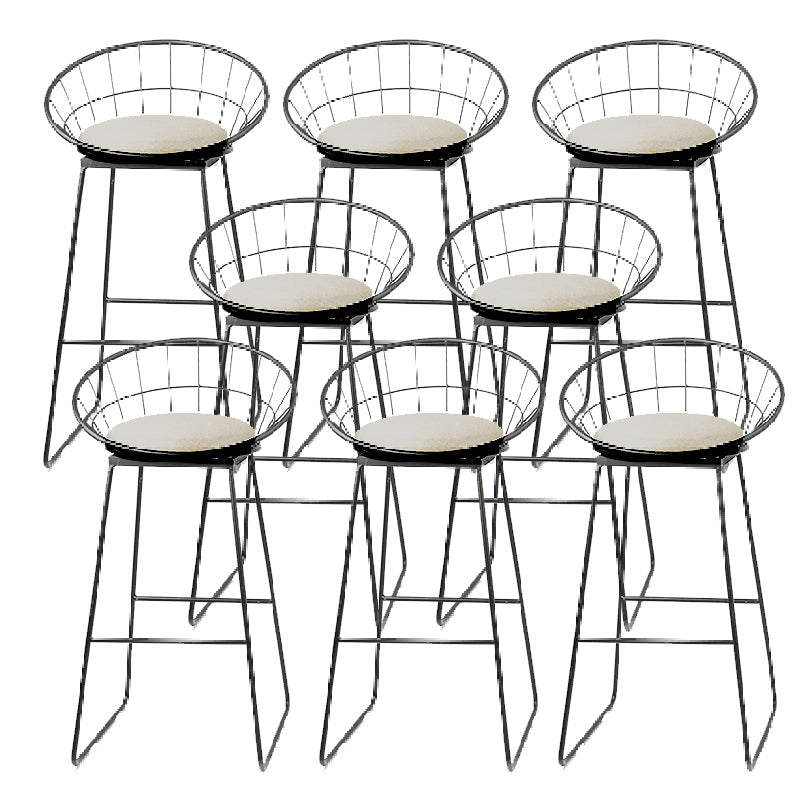 Glam Bucket Counter Bar Stool Footrest Low Back Indoor Metal Counter Stools