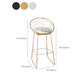 Glam Bucket Counter Bar Stool Footrest Low Back Indoor Metal Counter Stools
