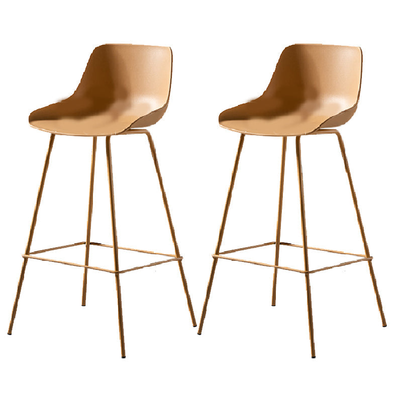Milk Tea Shop Footrest Stool Nordic Style Matte Finish Metal Bar Stool