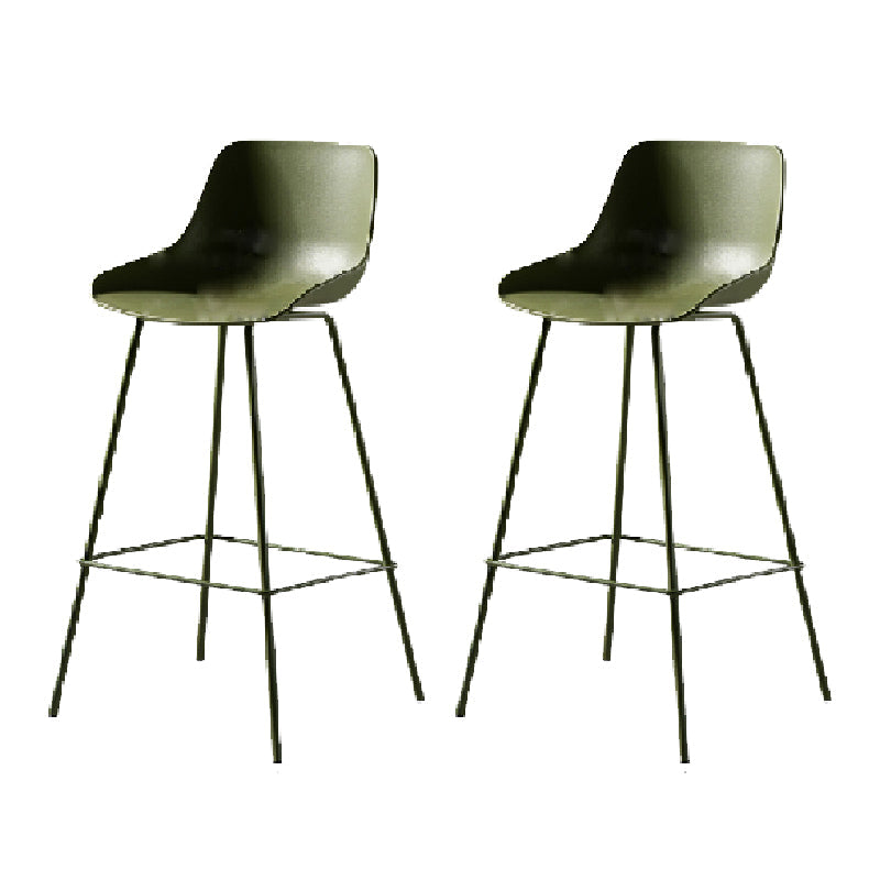 Milk Tea Shop Footrest Stool Nordic Style Matte Finish Metal Bar Stool